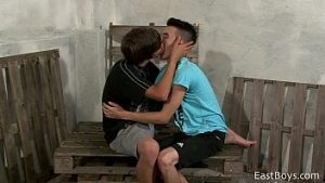 Deux jeunes gays se sucent et se branlent doucement
